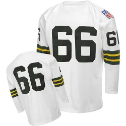 Green Bay Packers Men's Authentic White Throwback Jersey (66 Ray Nitschke)