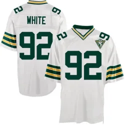 Green Bay Packers Men's Authentic White Throwback Jersey (92 Reggie White)