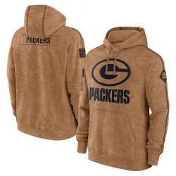 Green Bay Packers Men's Brown 2023 Salute to Service Club Pullover Hoodie