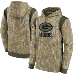 Green Bay Packers Men's Camo 2021 Salute to Service Therma Performance Pullover Hoodie