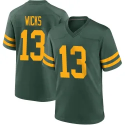 Green Bay Packers Men's Game Green Alternate Jersey (13 Dontayvion Wicks)