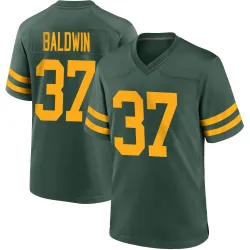 Green Bay Packers Men's Game Green Alternate Jersey (37 Johnathan Baldwin)