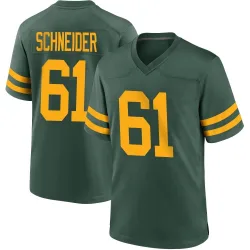 Green Bay Packers Men's Game Green Alternate Jersey (61 Cole Schneider)
