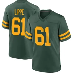 Green Bay Packers Men's Game Green Alternate Jersey (61 J.J. Lippe)