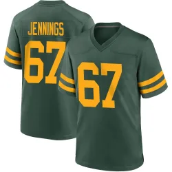 Green Bay Packers Men's Game Green Alternate Jersey (67 Donovan Jennings)