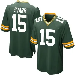 Green Bay Packers Men's Game Green Team Color Jersey (15 Bart Starr)