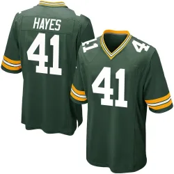 Green Bay Packers Men's Game Green Team Color Jersey (41 Kaleb Hayes)