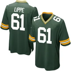 Green Bay Packers Men's Game Green Team Color Jersey (61 J.J. Lippe)