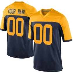Green Bay Packers Men's Game Navy Alternate Jersey (00 Custom)
