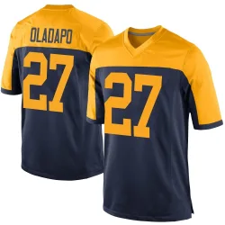 Green Bay Packers Men's Game Navy Alternate Jersey (27 Kitan Oladapo)