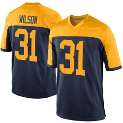 Green Bay Packers Men's Game Navy Alternate Jersey (31 Emanuel Wilson)