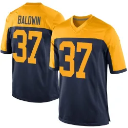 Green Bay Packers Men's Game Navy Alternate Jersey (37 Johnathan Baldwin)