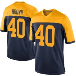 Green Bay Packers Men's Game Navy Alternate Jersey (40 Omar Brown)