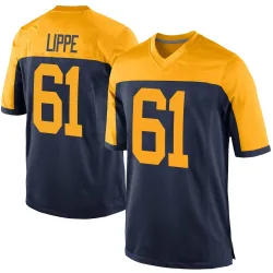 Green Bay Packers Men's Game Navy Alternate Jersey (61 J.J. Lippe)