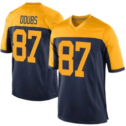 Green Bay Packers Men's Game Navy Alternate Jersey (87 Romeo Doubs)