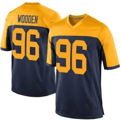Green Bay Packers Men's Game Navy Alternate Jersey (96 Colby Wooden)
