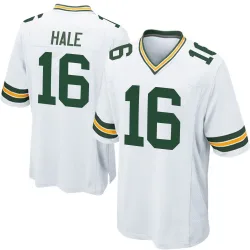 Green Bay Packers Men's Game White Jersey (16 Alex Hale)
