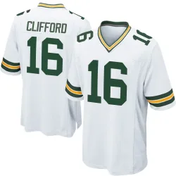 Green Bay Packers Men's Game White Jersey (16 Sean Clifford)