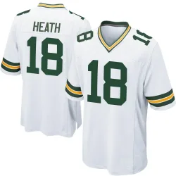 Green Bay Packers Men's Game White Jersey (18 Malik Heath)