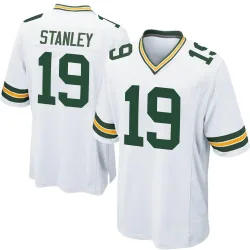 Green Bay Packers Men's Game White Jersey (19 Dimitri Stanley)