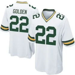 Green Bay Packers Men's Game White Jersey (22 Matthew Golden)