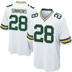 Green Bay Packers Men's Game White Jersey (28 Isaiah Simmons)