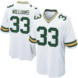 Green Bay Packers Men's Game White Jersey (33 Evan Williams)