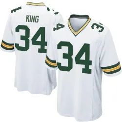Green Bay Packers Men's Game White Jersey (34 Kalen King)