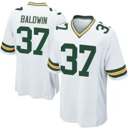 Green Bay Packers Men's Game White Jersey (37 Johnathan Baldwin)