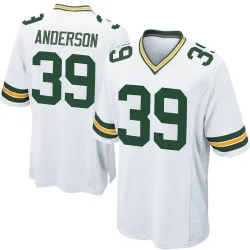 Green Bay Packers Men's Game White Jersey (39 Zayne Anderson)