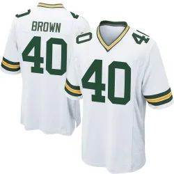 Green Bay Packers Men's Game White Jersey (40 Omar Brown)