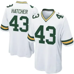 Green Bay Packers Men's Game White Jersey (43 Broughton Hatcher)