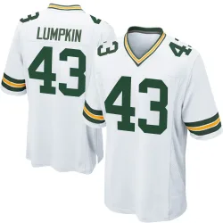 Green Bay Packers Men's Game White Jersey (43 Johnny Lumpkin)
