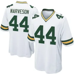 Green Bay Packers Men's Game White Jersey (44 Brayden Narveson)