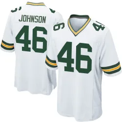 Green Bay Packers Men's Game White Jersey (46 Amar Johnson)