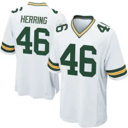Green Bay Packers Men's Game White Jersey (46 Tyron Herring)