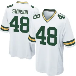 Green Bay Packers Men's Game White Jersey (48 Messiah Swinson)