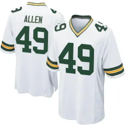 Green Bay Packers Men's Game White Jersey (49 Austin Allen)
