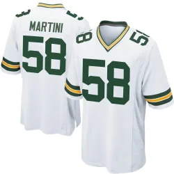 Green Bay Packers Men's Game White Jersey (58 Greer Martini)