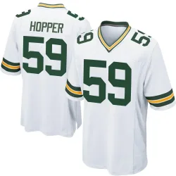 Green Bay Packers Men's Game White Jersey (59 Ty'Ron Hopper)