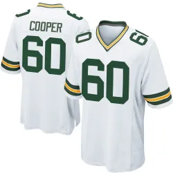 Green Bay Packers Men's Game White Jersey (60 Tyler Cooper)