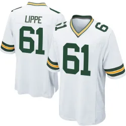 Green Bay Packers Men's Game White Jersey (61 J.J. Lippe)