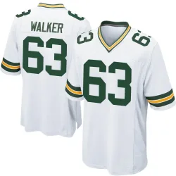 Green Bay Packers Men's Game White Jersey (63 Rasheed Walker)