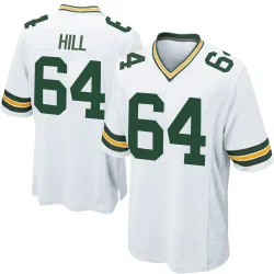 Green Bay Packers Men's Game White Jersey (64 Trey Hill)