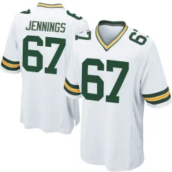 Green Bay Packers Men's Game White Jersey (67 Donovan Jennings)