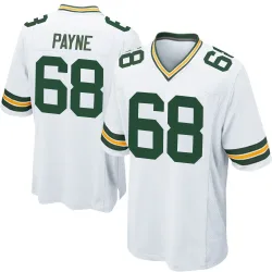 Green Bay Packers Men's Game White Jersey (68 Leonard Payne)