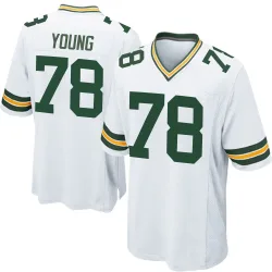 Green Bay Packers Men's Game White Jersey (78 Cameron Young)