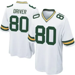 Green Bay Packers Men's Game White Jersey (80 Donald Driver)