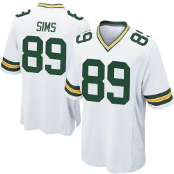 Green Bay Packers Men's Game White Jersey (89 Ben Sims)