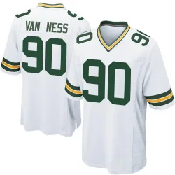Green Bay Packers Men's Game White Jersey (90 Lukas Van Ness)